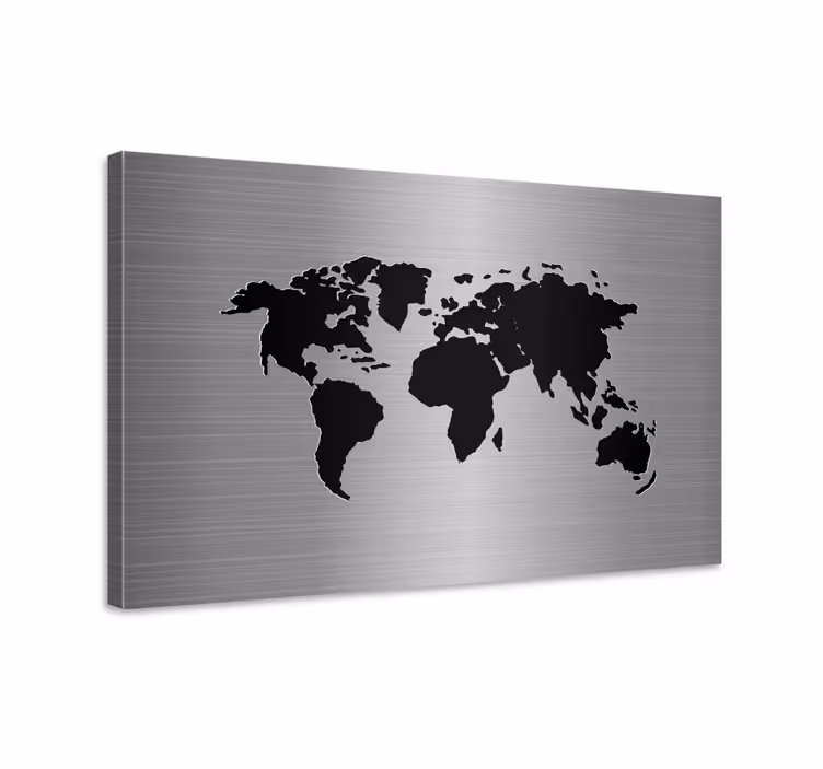 Obraz mapa świata Mapa świata efekt metalu - TenStickers