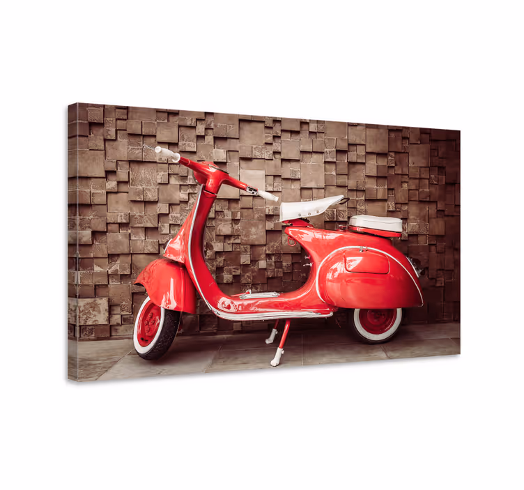 Obraz vintage Czerwony motocykl - TenStickers