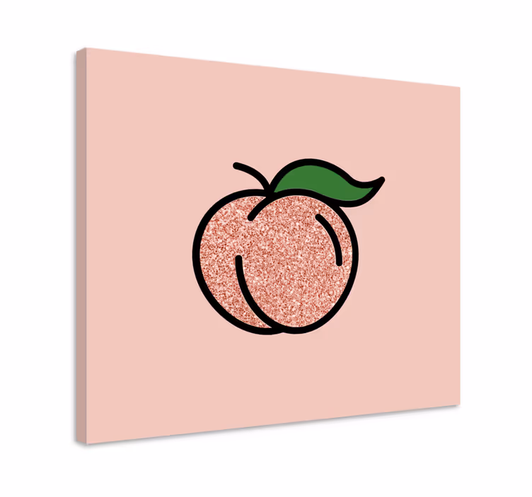 Obraz martwa natura ilustracja błyszczącej brzoskwini - TenStickers