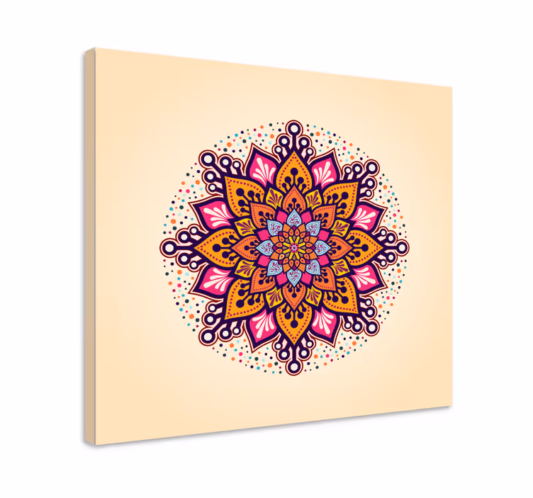 Obraz mandala Tęczowy beż - TenStickers