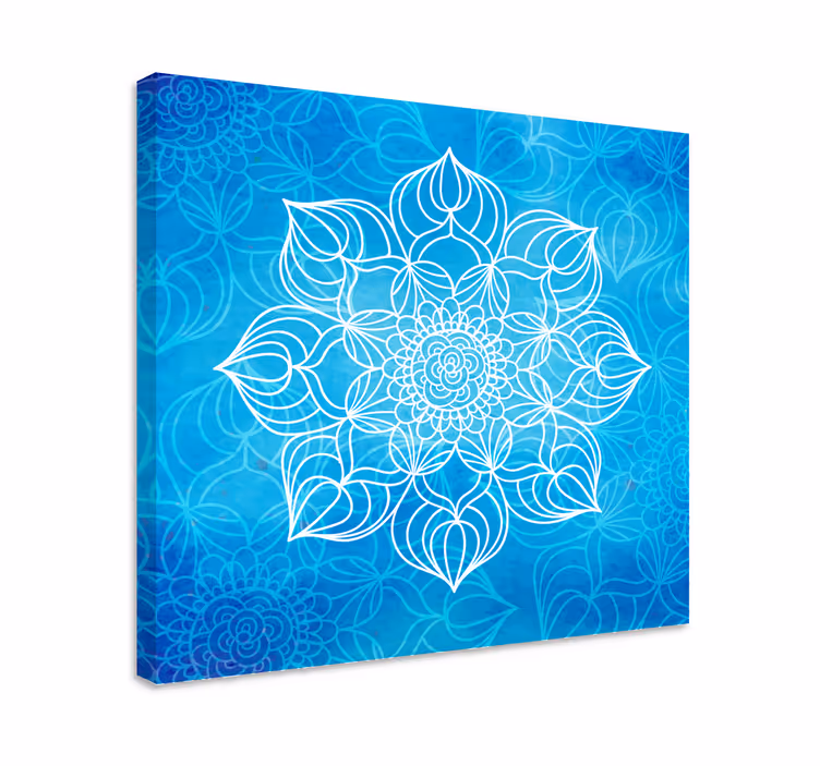 Obraz mandala Niebieska farba plusk - TenStickers