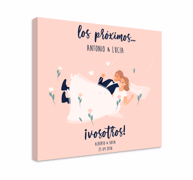 Obraz z napisami zaproszenie na romantyczny ślub - TenStickers