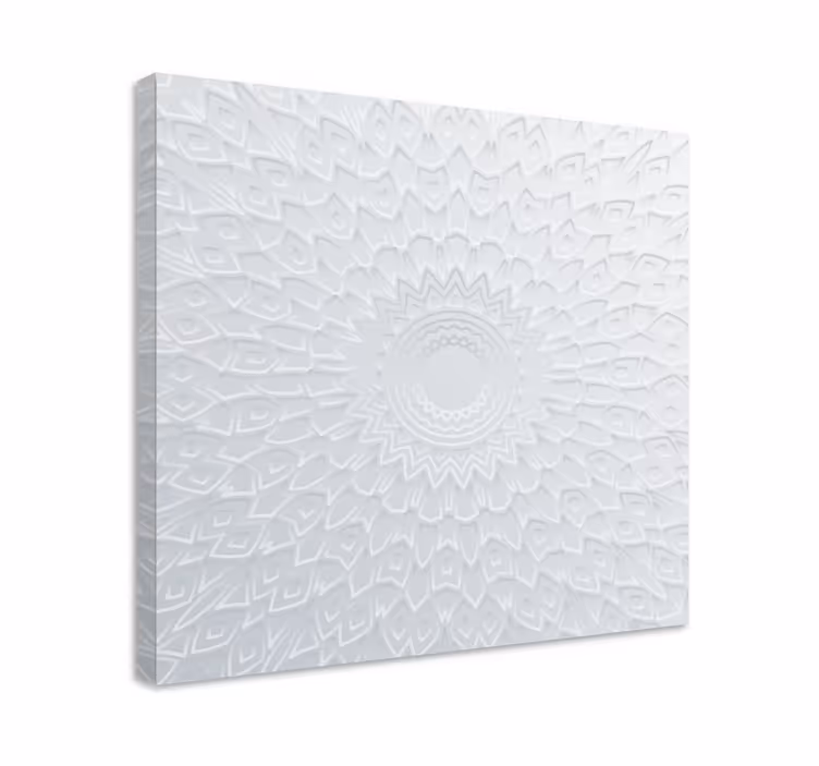 obrazy nowoczesne 3d biała mandala - TenStickers