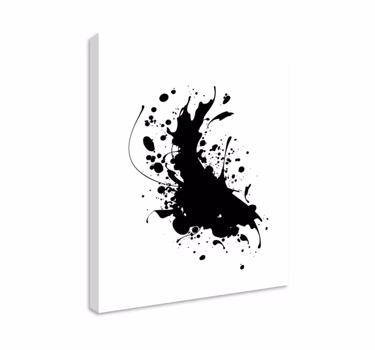 Obraz abstrakcyjny dynamiczny czarny splash - TenStickers