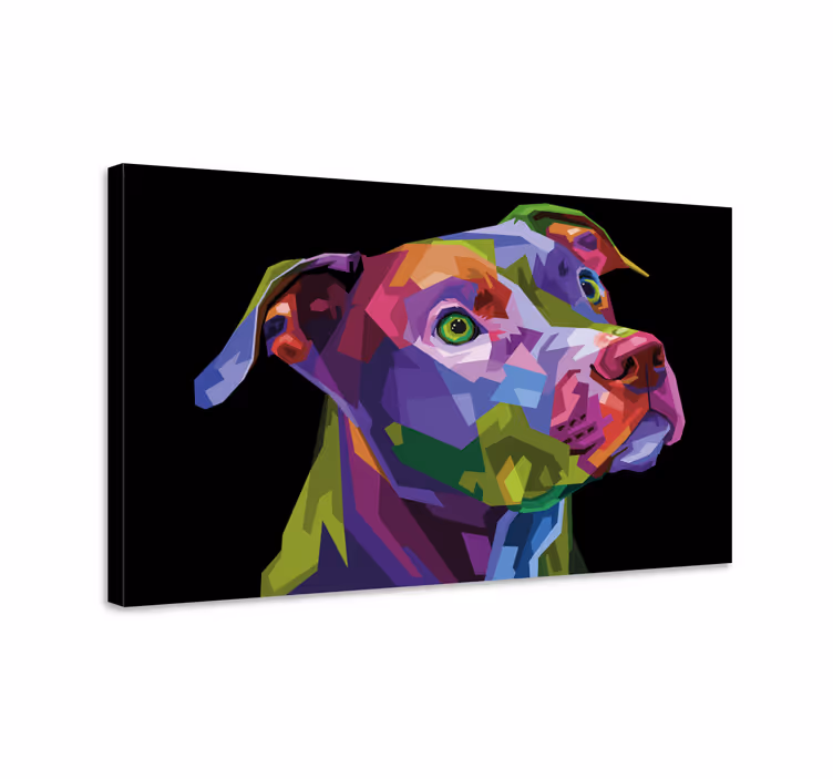 Pies obraz Wielokolorowy nowoczesny pitbull - TenStickers