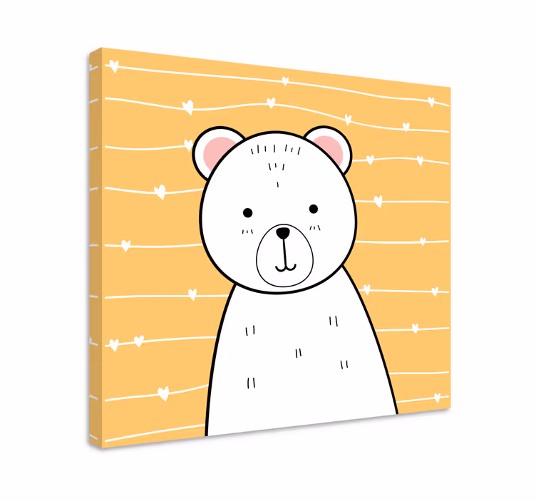 Obraz ze zwierzętami ilustracja uroczej niedźwiedzi - TenStickers