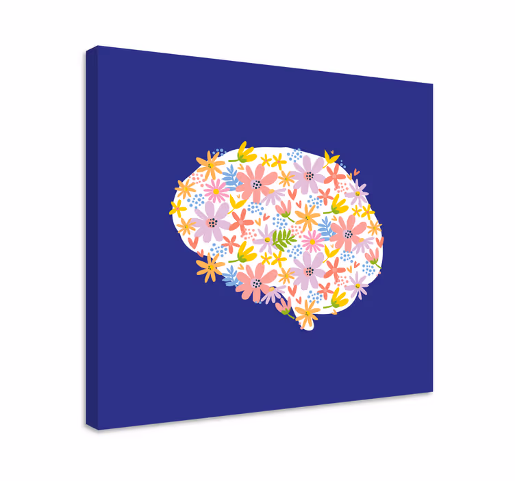 Obraz kwiaty i rośliny kolorowy wzór florystyczny - TenStickers