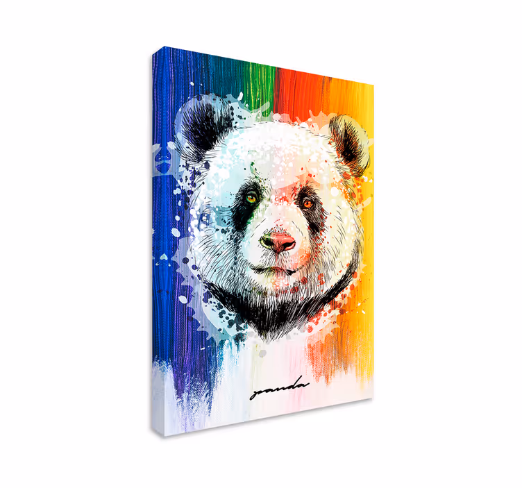 Obraz ze zwierzętami portret kolorowej pandy - TenStickers
