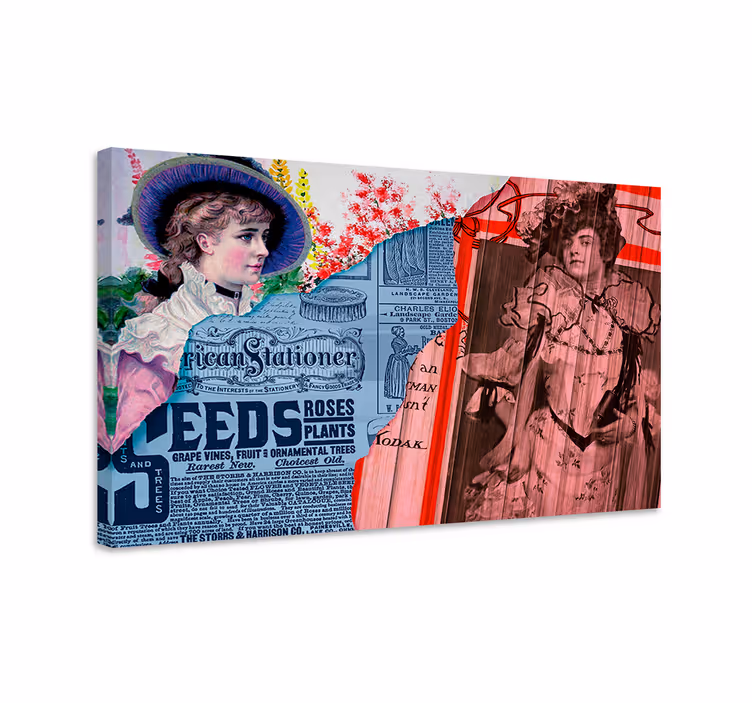 Elegancki obraz portrety mody w stylu vintage - TenStickers