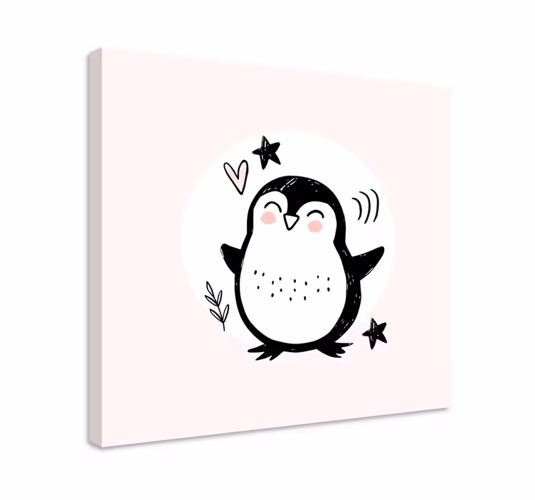 Obraz ładny rysowane dziecko pingwina - TenStickers