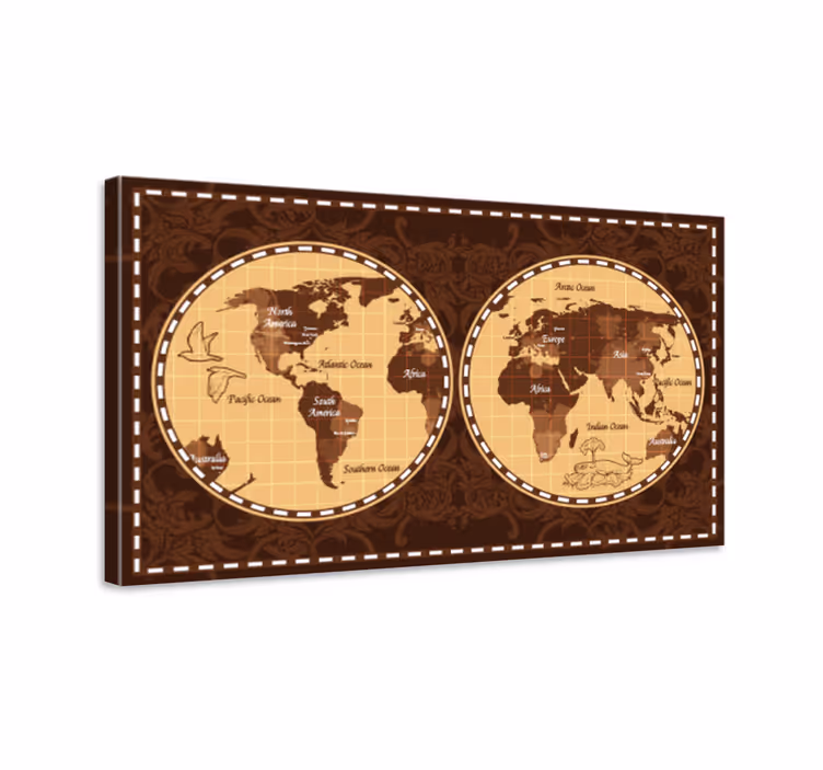 Obraz mapa świata retro atlas globalny - TenStickers