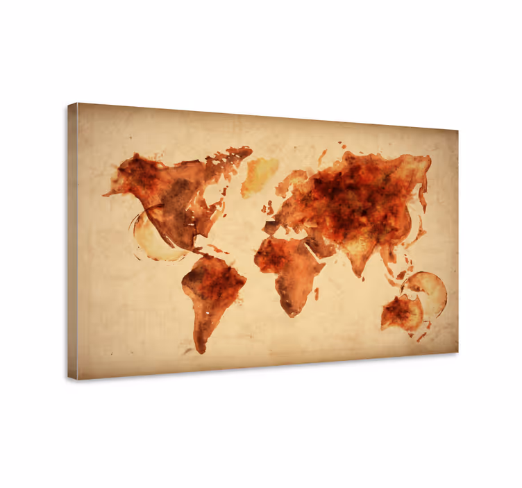 Obraz mapa świata akwarelowa mapa globu - TenStickers