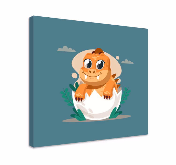 Obraz dinozaury urocze wykluwające się dziecko - TenStickers