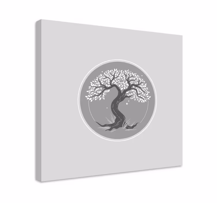 Obraz drzewa Szary z białym - TenStickers