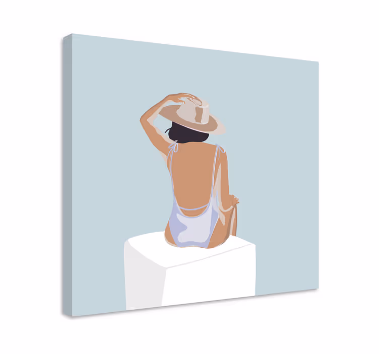 Obraz Moda dziewczyna minimalistyczny styl - TenStickers