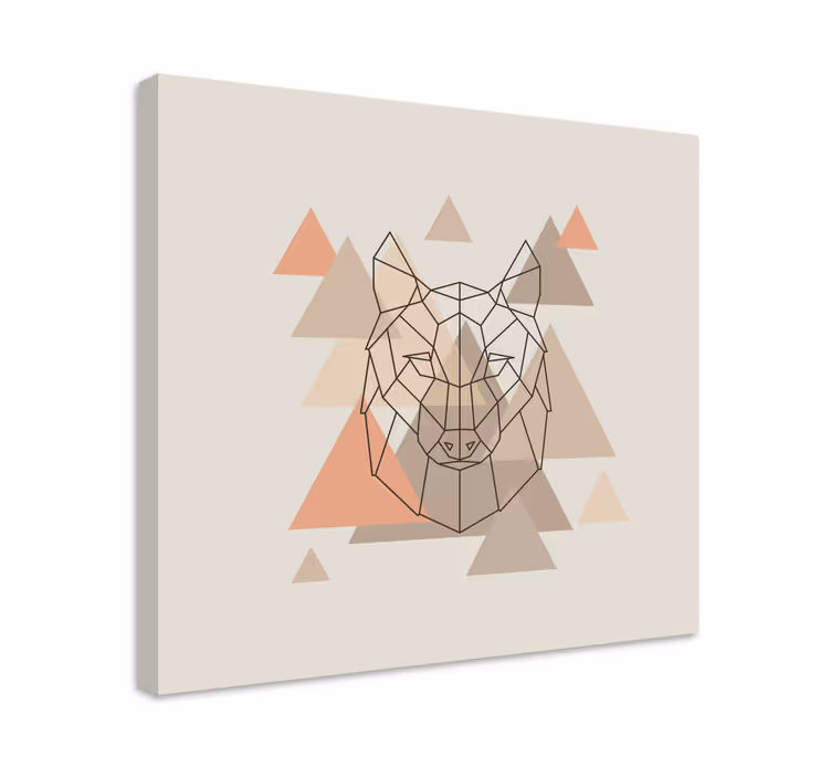 Obraz z postacią głowy geometrycznego wilka - TenStickers