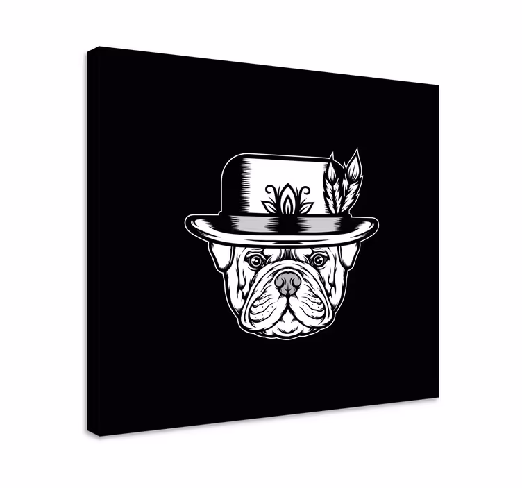 Pies obraz Buldog na czarnym tle - TenStickers