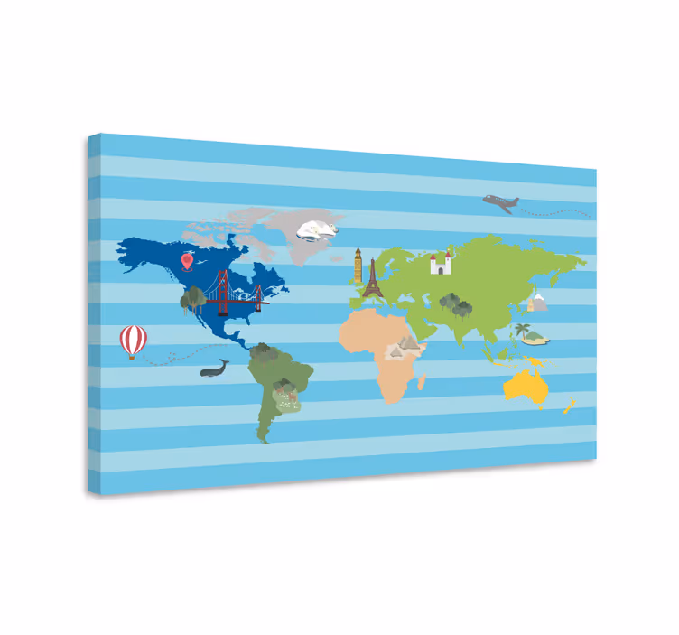 Obraz mapa świata kreatywna mapa globu - TenStickers