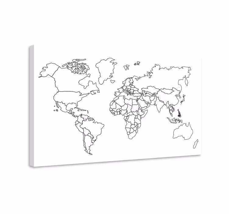Obraz mapa świata w konturach - TenStickers