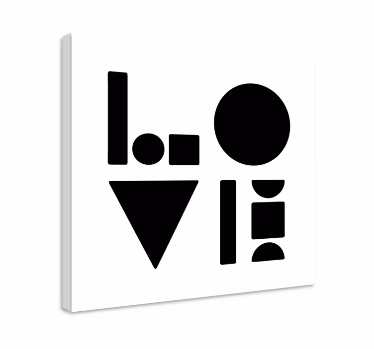Obraz skandynawski Geometryczne litery miłosne - TenStickers