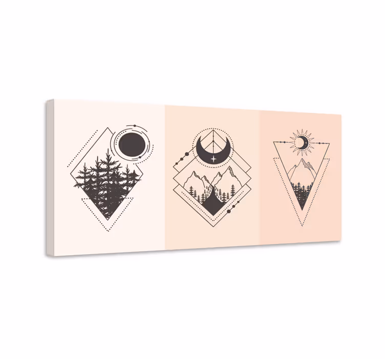 Obraz z motywem geometrycznym geometryczny emblemat górski - TenStickers