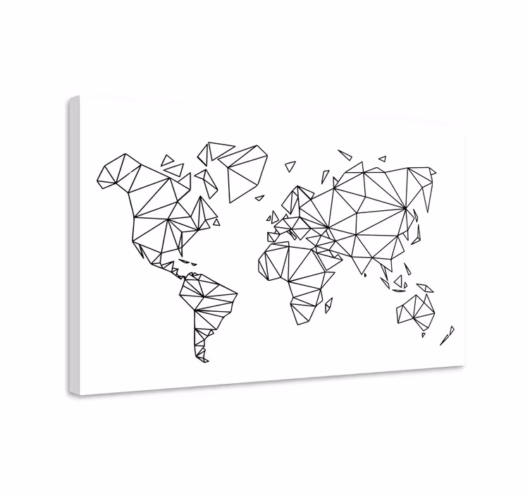 Obraz mapa świata kontur geometrycznego wszechświata - TenStickers