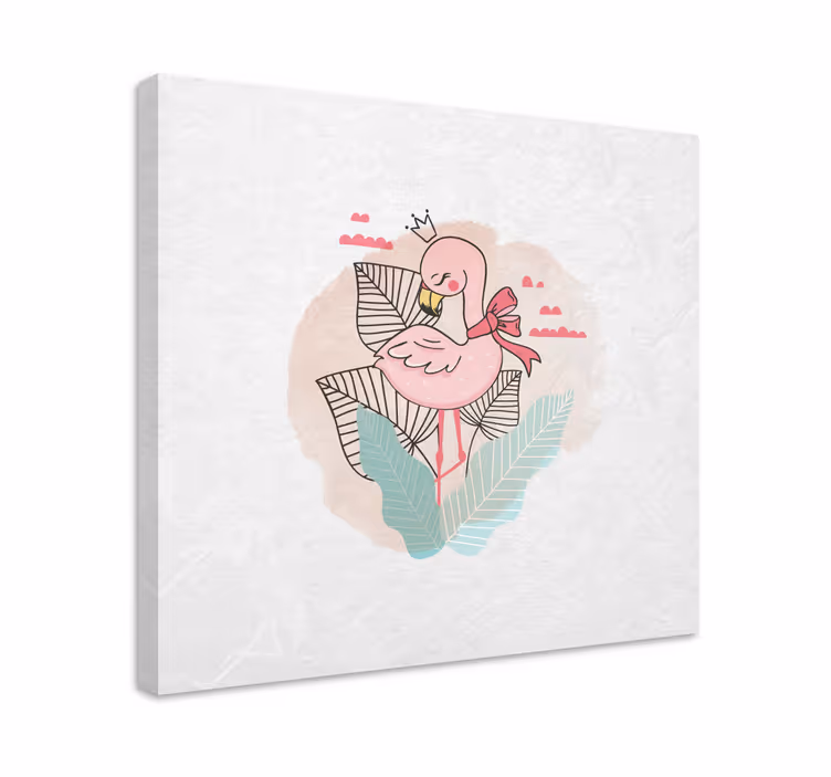 Obraz ze zwierzętami flamingo z wstążką - TenStickers