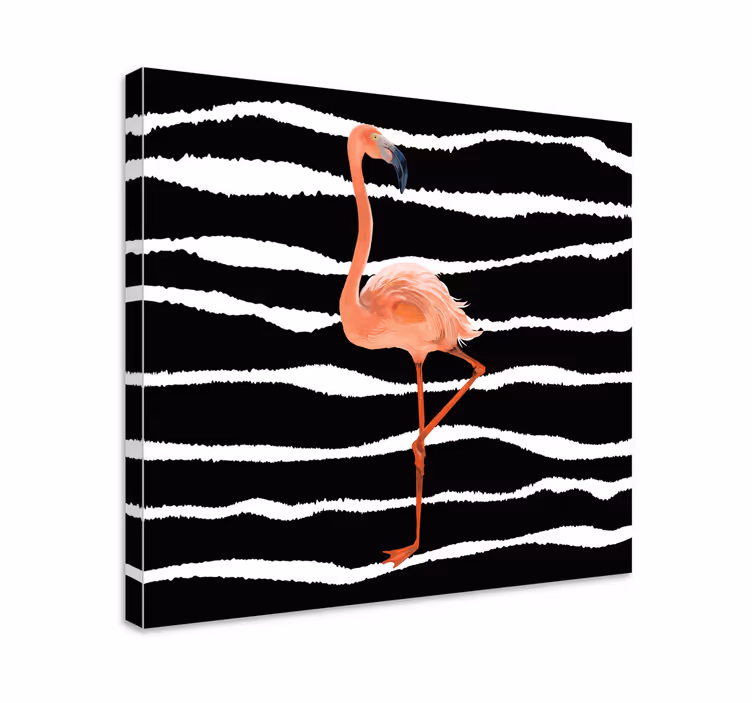Obraz ptaki flamingo na paskach - TenStickers