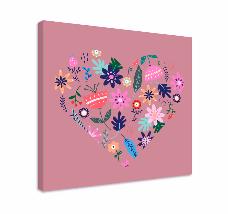 Obraz kwiaty i rośliny w sercu floralnym - TenStickers