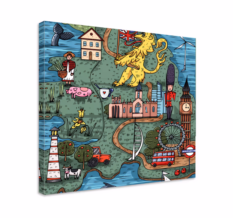 Obraz do biura Kolorowa mapa londynu - TenStickers