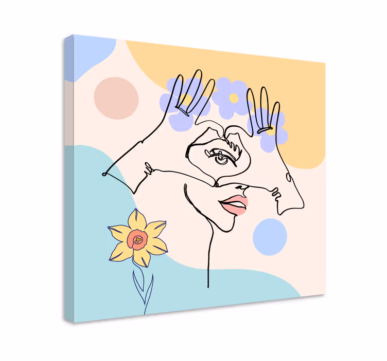Obraz artystyczny abstrakcyjna linia ręczna - TenStickers