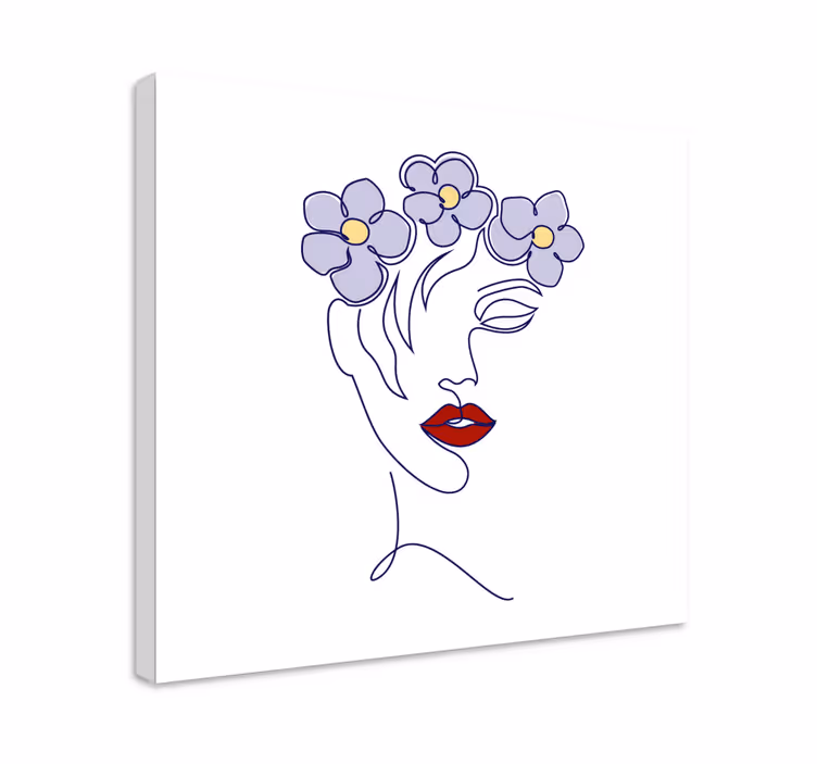 Obraz artystyczny elegancka kobieta w kwiaty - TenStickers