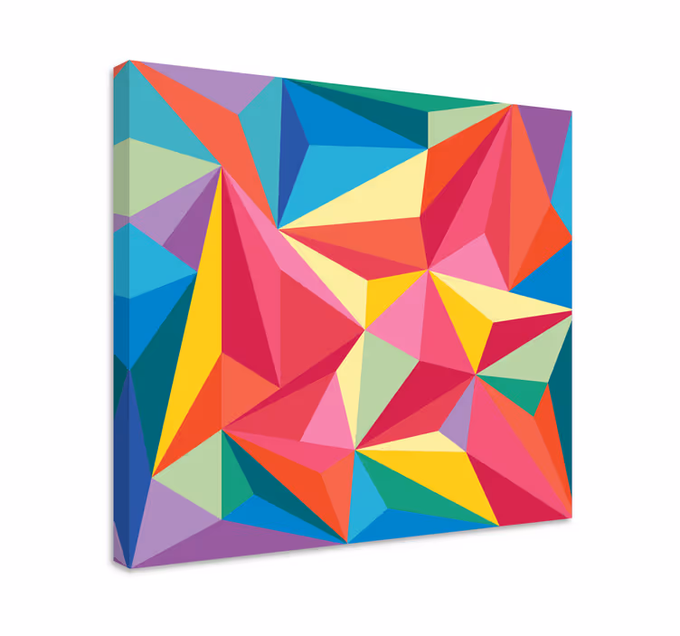 Obraz geometryczny kolorowy wzór trójkątów - TenStickers