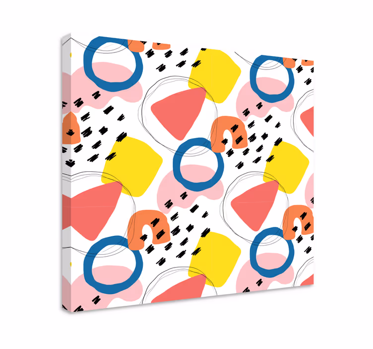 Obraz geometryczny kolorowe abstrakcyjne kształty - TenStickers