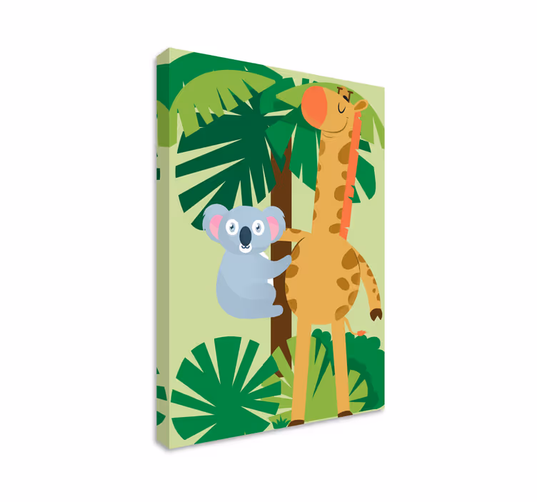 Obraz ze zwierzętami koala i Żyrafa - TenStickers