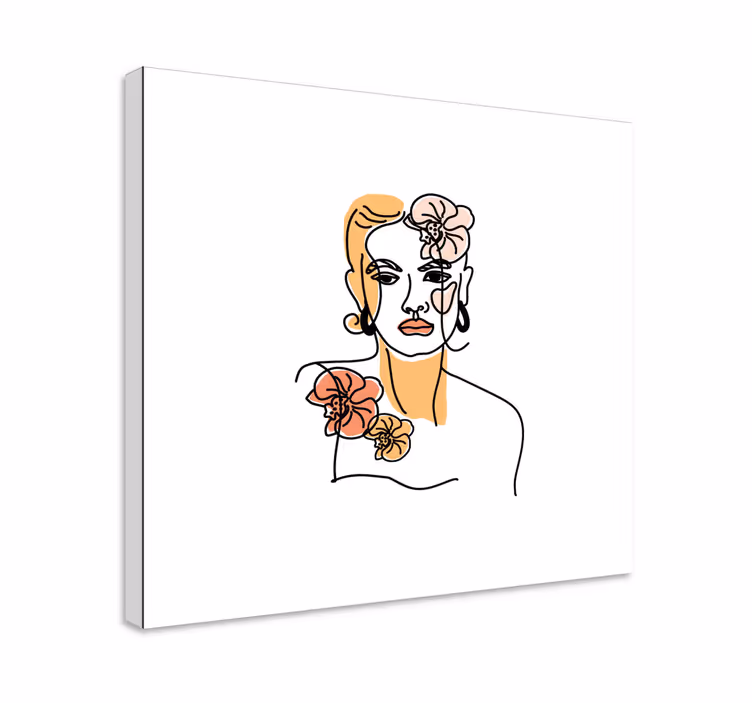 Obraz artystyczny portret w stylu line art - TenStickers