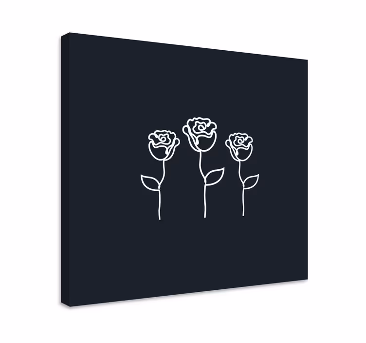 Obraz kwiaty i rośliny trzy stylizowane róże - TenStickers