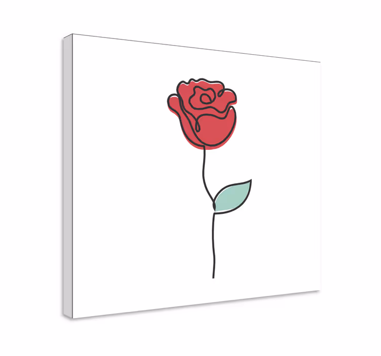 Obraz kwiaty i rośliny elegancka czerwona róża - TenStickers