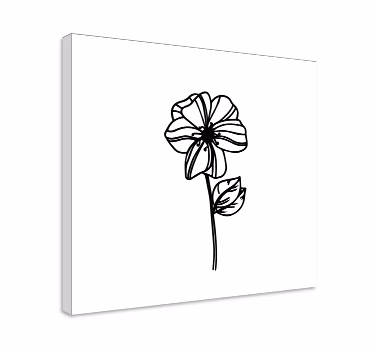 Obraz kwiaty i rośliny elegancki zarys kwiatów - TenStickers