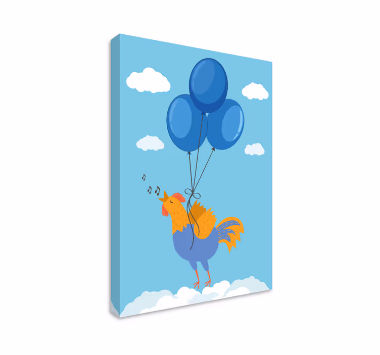 Obraz ze zwierzętami balony Śpiewającego koguta - TenStickers