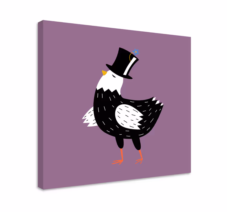 Obraz ptaki elegancki ptak w kapeluszu - TenStickers