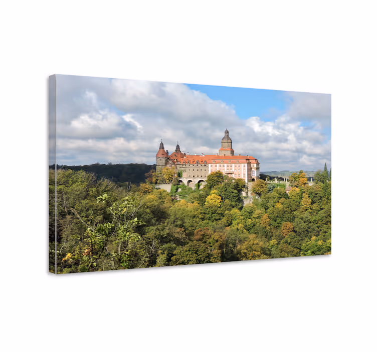 Obraz miasto krajobraz z historycznym zamkiem - TenStickers