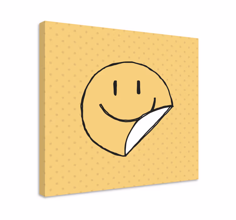 Obraz litery z emotikoną uśmiechniętej twarzy - TenStickers