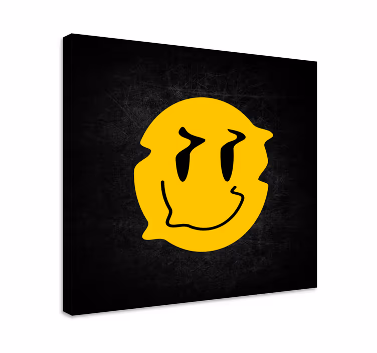 Obraz z napisami radosna uśmiechnięta twarz - TenStickers