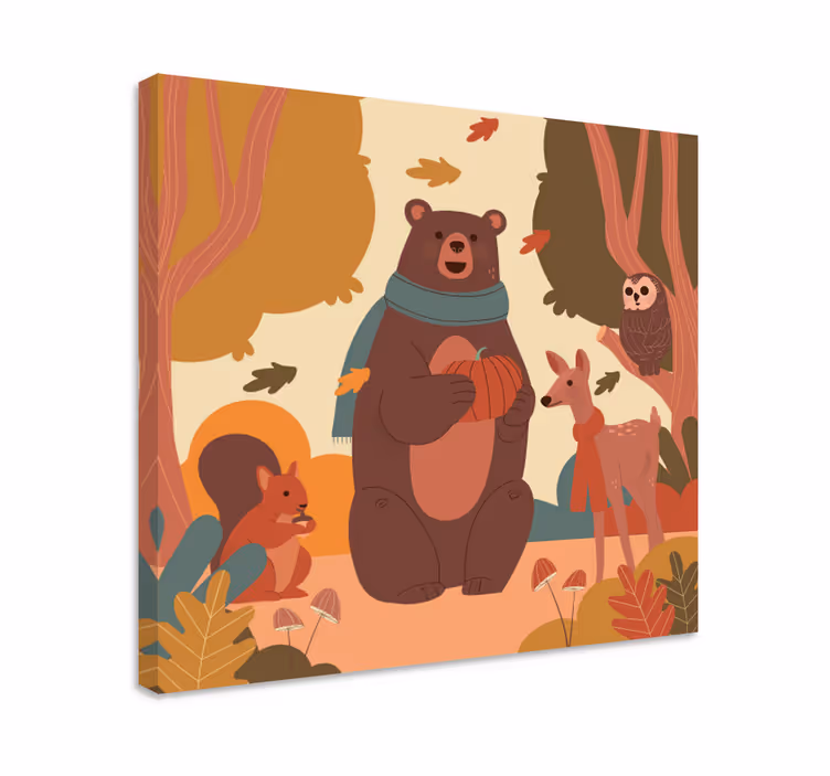 Obrazy dla dzieci jesienne zwierzęta - TenStickers