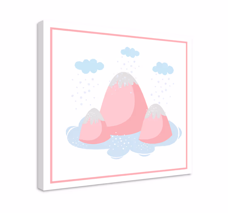 Elegancki obraz różowa scena górska - TenStickers