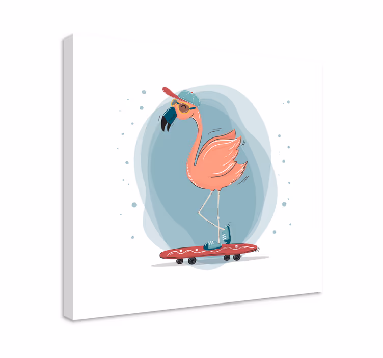 Obraz ze zwierzętami flamingo na rolkach - TenStickers