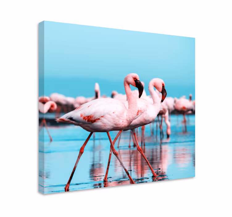 Obraz ptaki majestatyczne różowe flamingi - TenStickers