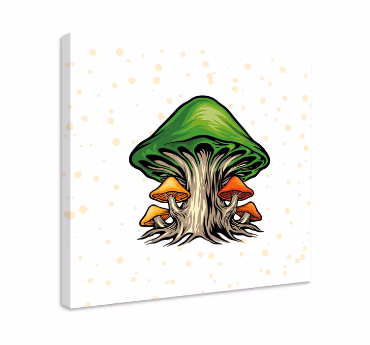 Obraz kwiaty i rośliny wzór wzrostu grzybów - TenStickers