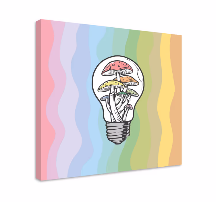 Obraz z napisami Żarówka grzybowa - TenStickers